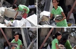 Photo: Palestinian students enduring war