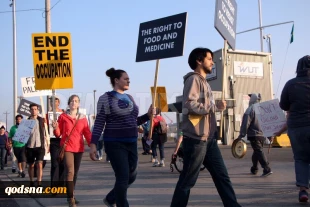 Palestine supporters block Israeli ships in Washington, L.A