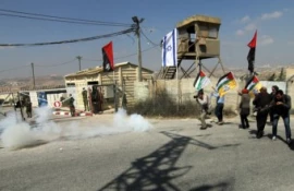 Activists raise Palestinian flag over Israeli military camp