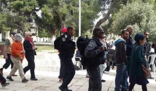 مستوطنون یعتدون على حراس الاقصى