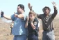 Palestinian men protecting Israeli policewoman in human move