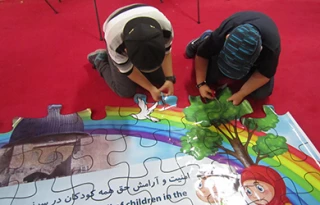 همدردی با کودکان فلسطین در نمایشگاه هفته ملی کودک