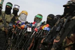 الأذرع العسكرية لفصائل المقاومة الفلسطينية خلال مؤتمر صحفي في غزة

 12