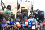 الأذرع العسكرية لفصائل المقاومة الفلسطينية خلال مؤتمر صحفي في غزة

 14