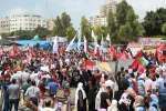 اهتزار پرچم جمهوری اسلامی ایران در غزه در اعتراض به سفر ترامپ 10