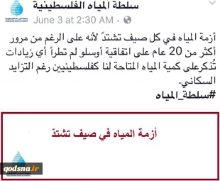 در ماه مبارک رمضان رخ داد؛

 قطع آب 13 منطقه نابلس از سوی اسرائیل/ هشدار تشکیلات خودگردان درباره تشدید بحران آبی + سند 3
