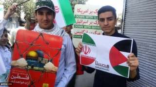 Qodsna reports from thoroughfare of Tehran march