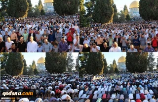 90,000 Palestinians perform Eid ul-Firt prayers in Quds + photos
