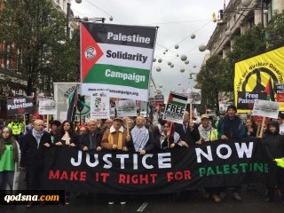 Thousands take to London streets over Balfour pledge