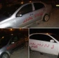 In Beit Iksa Zionist illegal settlers puncture cars, write racist Graffiti