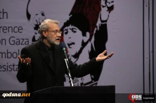 لاریجانی در هشتمین همایش غزه نماد مقاومت: تقویت تفکر مقاومت عامل نگرانی اسرائیل است