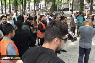بحضور عدد من الشخصيات الدينية والمسلمة من جميع الجنسيات 

مسيرة حاشدة أمام البرلمان الهولندي إحياء ليوم القدس العالمي