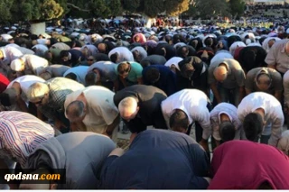نماز عید در«خیمه‌های بازگشت و مسجدالاقصی»