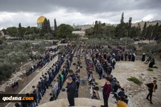 صف آرایی اهالی قدس در برابر رژیم صهیونیستی در جمعه «شکست ممنوعیت»