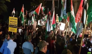 المتظاهرون رفعوا لافتات تندد بـ"ورشة المنامة" وتعدها تصفية للقضية الفلسطينية

متظاهرون غاضبون يقتحمون السفارة البحرينية في بغداد ويرفعون العلم الفلسطيني فوقها