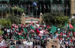 فلسطينيون ولبنانيون يتظاهرون في بيروت رفضا لـ"مؤتمر البحرين" 2