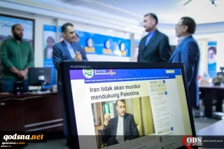 بازدید امیر عبداللهیان از خبرگزاری قدس و جمعیت دفاع از ملت فلسطین+ فیلم