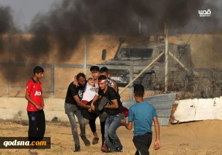 هشتاد و دومین راهپیمایی بازگشت فلسطینیان در شرق نوارغزه + تصویر