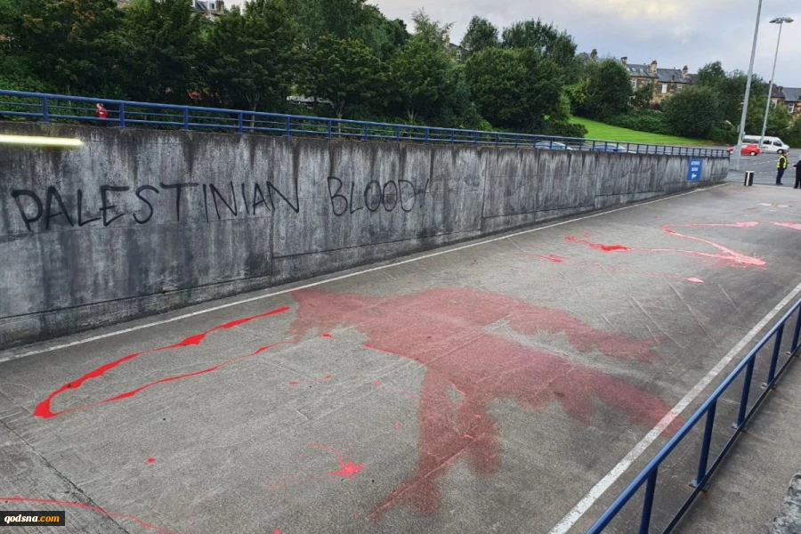 'Palestinian blood' painted across Scottish football stadium ahead of match with Israel

 2