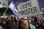 Protesters gather calling for Zionist Regime’s Prime Minister Benjamin Netanyahu to step down for his indictment for bribery, fraud and breach of trust.