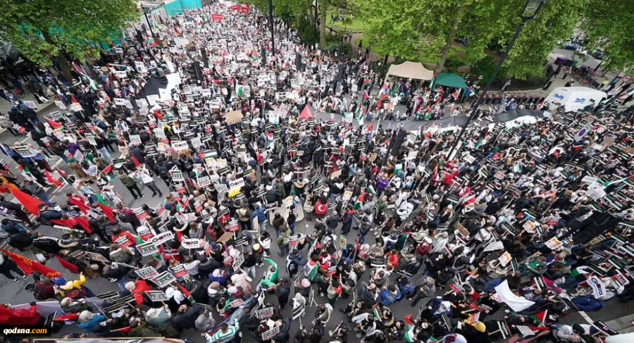 Wide Anti-Israel protest held in London protestors condemn crimes against Palestinians 7