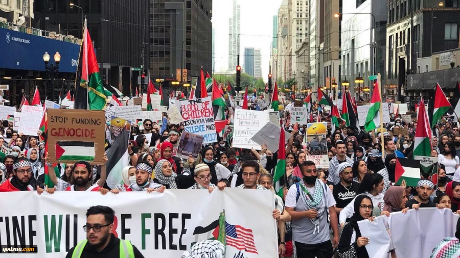 Thousands demonstrate in Chicago to oppose Israeli slaughter in Gaza 2