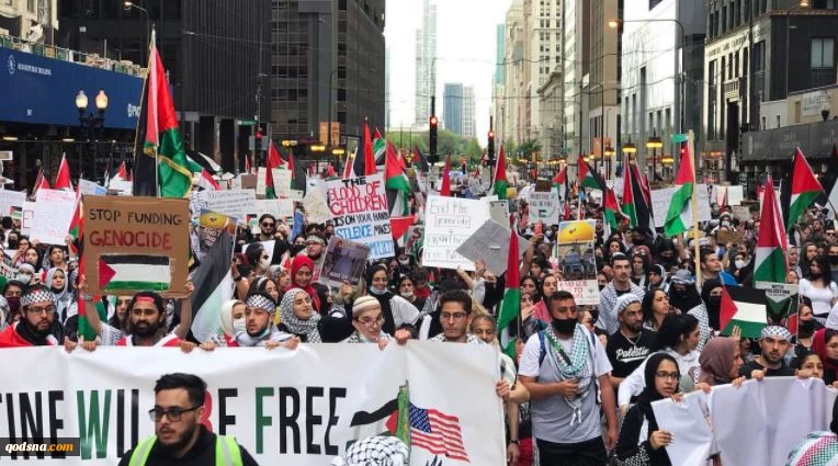 Thousands demonstrate in Chicago to oppose Israeli slaughter in Gaza 2