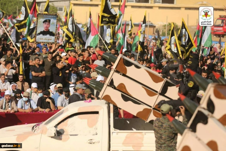 A member of Saraya al-Quds brigades, the military wing of the Palestinian Islamic Jihad movement, takes part in a military parade in Gaza City, on May 29, 2021.