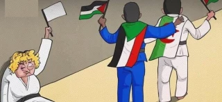 کاریکاتوریست فلسطینی تحریم ورزشی صهیونیست ها را ستایش کرد