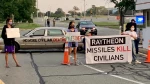 US protestors block entrance to Raytheon over weapon sales to Israel