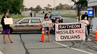 US protestors block entrance to Raytheon over weapon sales to Israel