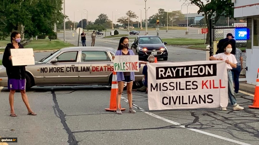 US protestors block entrance to Raytheon over weapon sales to Israel