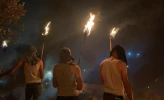 حضور گسترده جوانان در راهپیمایی خشم شب دراطراف غزه 3
