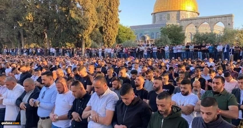 برگزاری نماز جمعه مسجد الاقصی با مشارکت 40 هزار نمازگزار فلسطینی 2