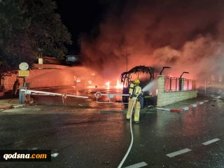 اندلاع حريق في 18 حافلة بالمحطة المركزية في صفد