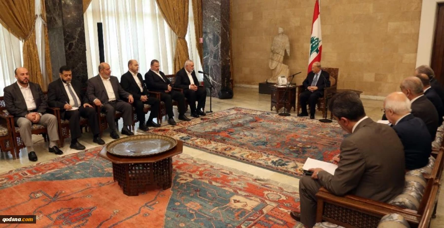Hamas delegation, led by Haniyeh, meets Lebanon's president 
 2