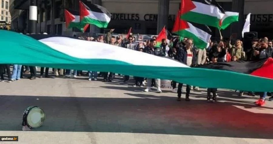 Activists rally in Brussels in support of Palestinian prisoners 2