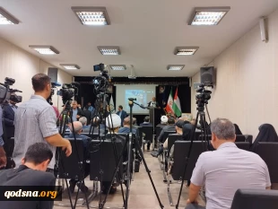 گزارش تصویری از مراسم یادواره شهدای خبرنگار فلسطینی در جنگ غزه (منادیان الاقصی)  2