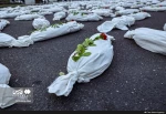 نشر جثامين رمزية لشهداء غزة الاطفال في ميدان فلسطين وسط طهران 4