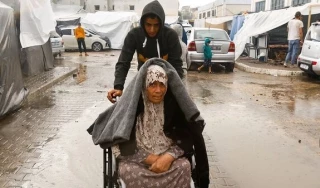 وخامت اوضاع آوارگان فلسطینی با بارش باران و وزیدن تندبادها