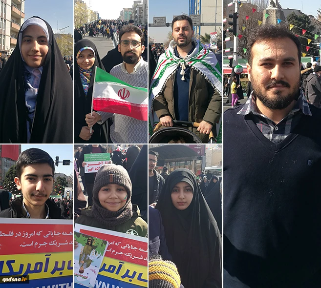 شرکنندگان در راهپیمایی چهل و پنجمین سال پیروزی انقلاب:

همراه و پشتیبان مردم فلسطین هستیم/خون های شهدای فلسطین، درخت آزادی قدس را آبیاری می کند/قطعاً مردم فلسطین پیروز خواهند شد و انتهای مسیر پیروزی خواهد بود 2