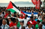هزاران کوبایی امروز به همراه رئیس‌جمهور کشورشان در همبستگی با فلسطینیان راهپیمایی کردند 3