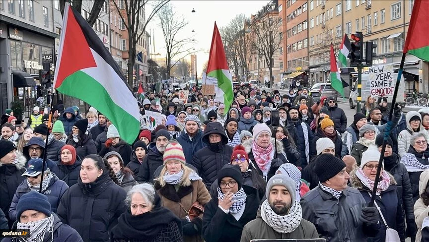 حامیان فلسطین در سوئد تظاهرات کردند 2