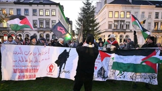 تظاهرات گسترده مقابل پارلمان اروپا برای آزادی پزشک فلسطینی
