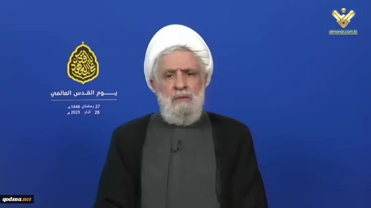 في كلمة بمناسبة “يوم القدس العالمي” 

الشيخ قاسم: المقاومة ستستمر والشعب الفلسطيني لا يمكن أن يهزم
 2