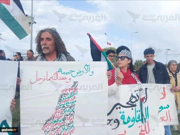 تجمع مقابل سفارت آمریکا در تونس در همبستگی با غزه 4