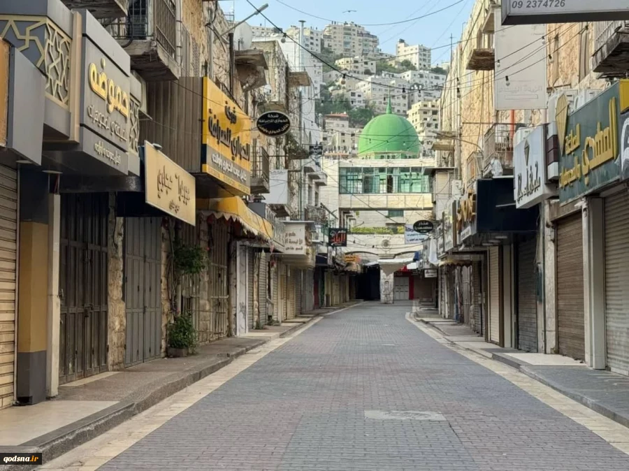 اعتصاب در نابلس واقع در شمال کرانه باختری در حمایت از مردم غزه 2