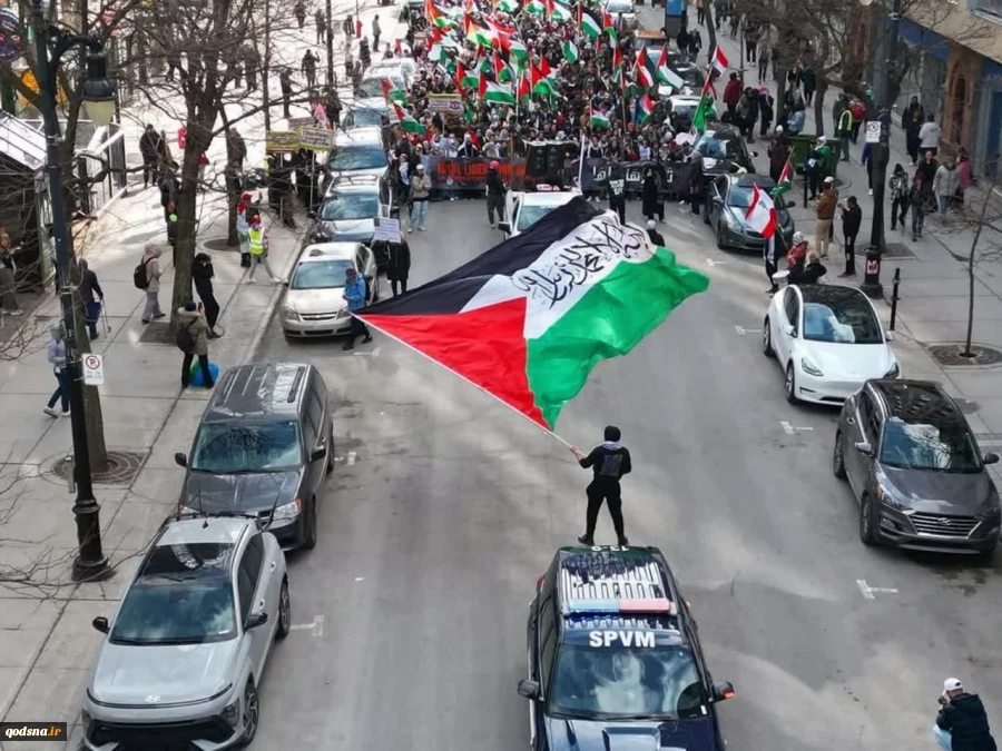 تظاهرات همبستگی با غزه در مونترال کانادا 7