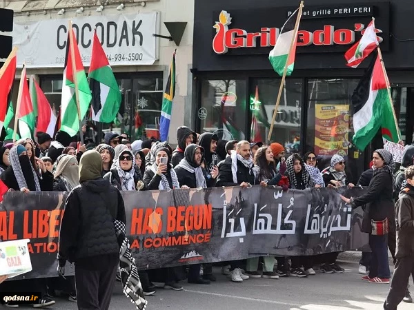 تظاهرات همبستگی با غزه در مونترال کانادا 2