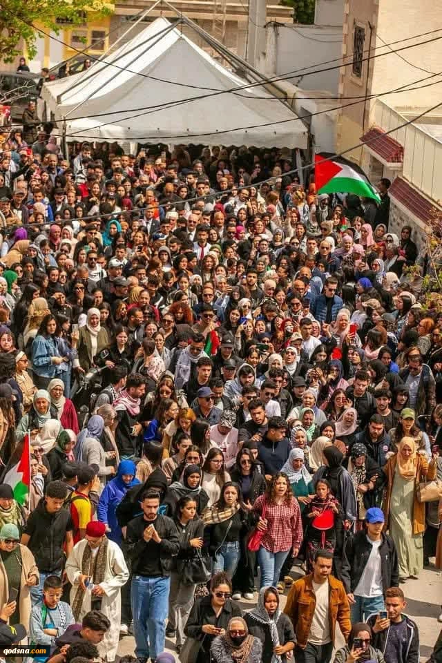 جوان تونسی با پرچم فلسطین تشییع شد 5